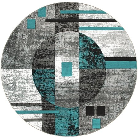 UNITED WEAVERS OF AMERICA 7 ft. 10 in. Bristol Epsilon Turquoise Round Rug 2050 10169 88R